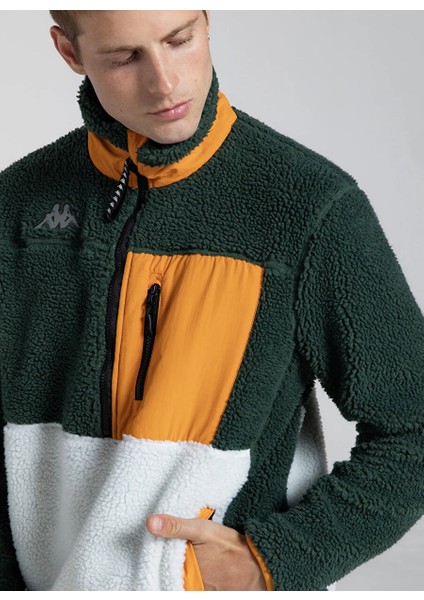 Krem - Haki Erkek Regular Fit Düz Zip Ceket 371T3QW Hanoran