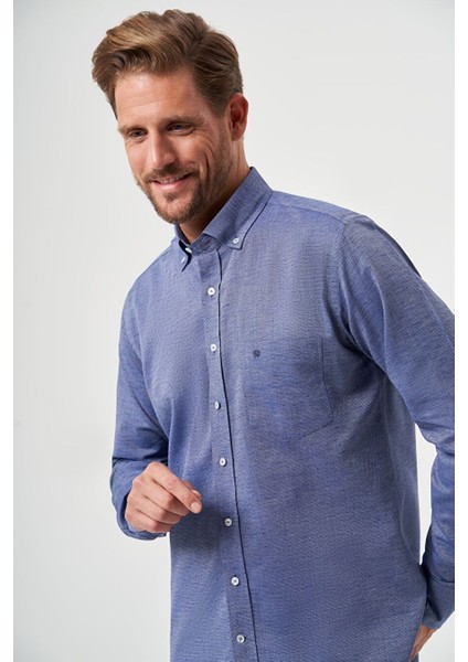 Erkek Regular Fit Uzun Kollu Spor Gömlek Lacivert GM23Y231118_D39 fırsatları