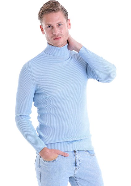 Mavi Comfort Fit Fitilli Balıkçı Yaka Yünlü Kazak fiyatları