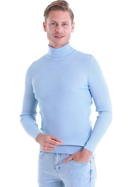 Mavi Comfort Fit Fitilli Balıkçı Yaka Yünlü Kazak modelleri