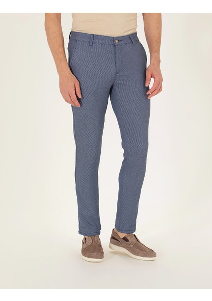 Açık Mavi Slim Fit Kanvas Pantolon