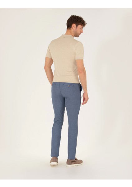 Açık Mavi Slim Fit Kanvas Pantolon