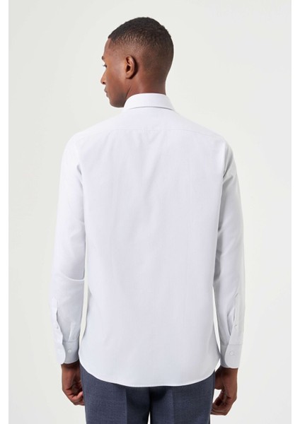 Erkek Regular Fit Klasik Gömlek Açık-Gri GM23K232055_D54