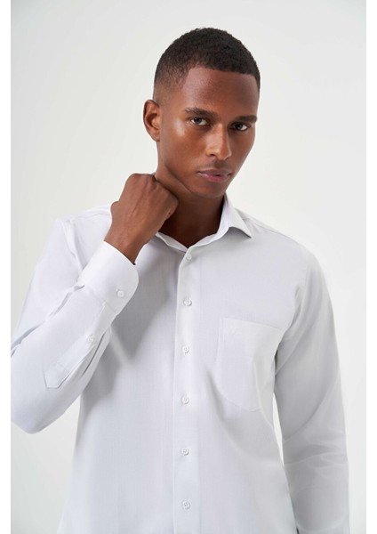 Erkek Regular Fit Klasik Gömlek Açık-Gri GM23K232055_D54