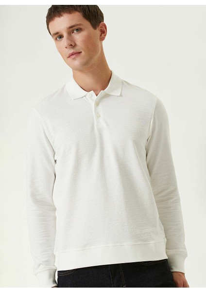 Ekru Erkek Düğmeli Slim Fit Düz Sweatshirt 1092426 fiyatları