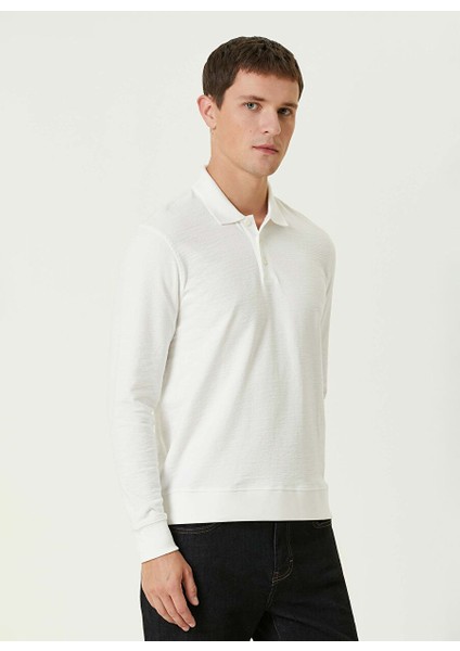 Ekru Erkek Düğmeli Slim Fit Düz Sweatshirt 1092426 fırsatları
