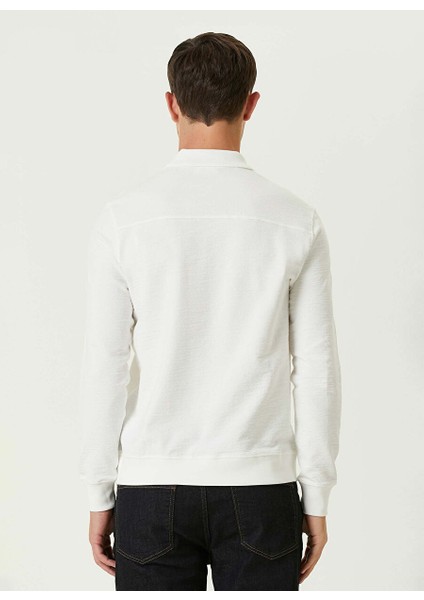 Ekru Erkek Düğmeli Slim Fit Düz Sweatshirt 1092426 indirimleri