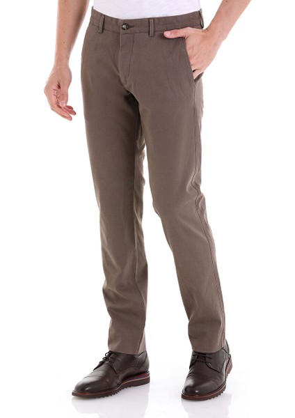 Vizon Regular Fit Düz Yandan Cepli Basic Kanvas Pantolon