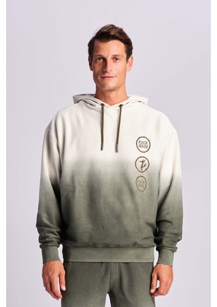 Yeşil Erkek Kapüşonlu Sweatshirt