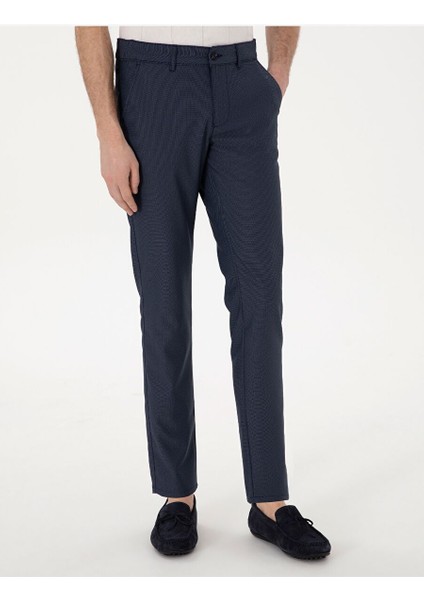 Lacivert Slim Fit Beli Lastikli Kanvas Pantolon fiyatları