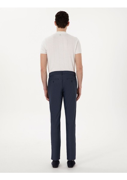 Lacivert Slim Fit Beli Lastikli Kanvas Pantolon fırsatları