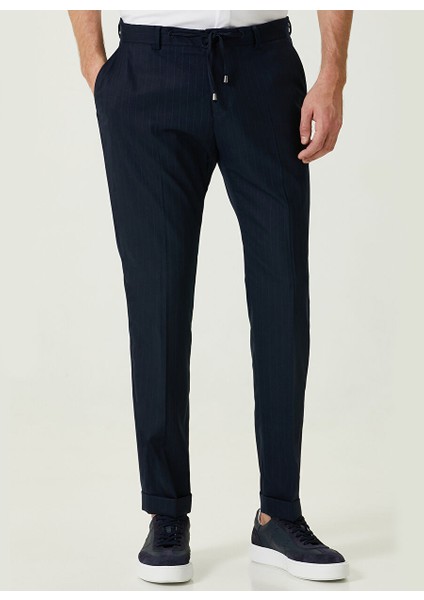 Normal Bel Duble Paça Jogger Lacivert Erkek Pantolon 1087317
