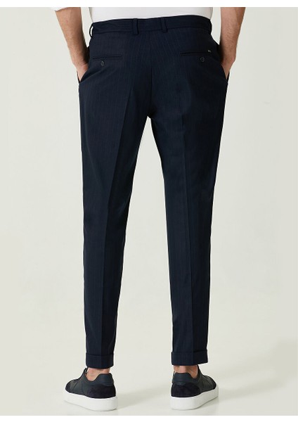 Normal Bel Duble Paça Jogger Lacivert Erkek Pantolon 1087317