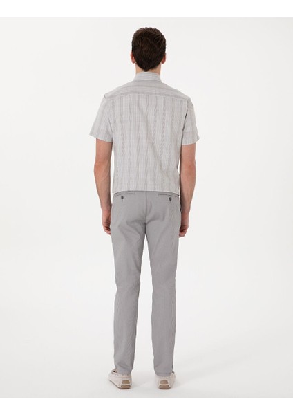 Gri Slim Fit Kanvas Pantolon