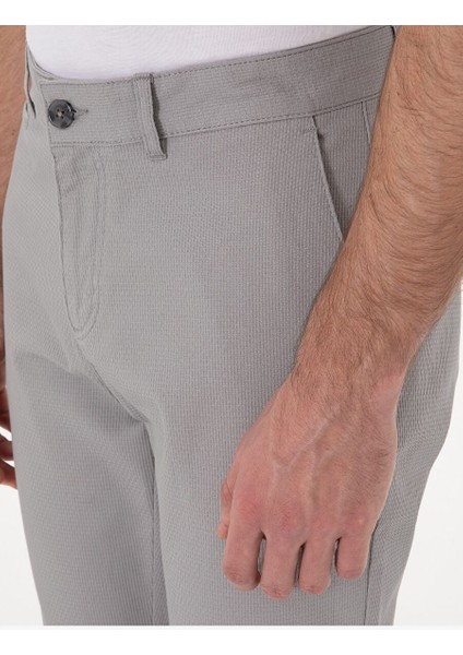 Gri Slim Fit Kanvas Pantolon