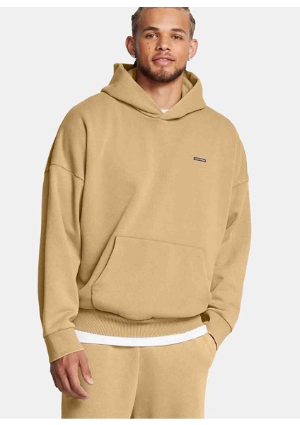 Kahve Erkek Kapüşon Normal Düz Sweatshirt 1386552-263 Ua Icon Hwt Flc Wash Os