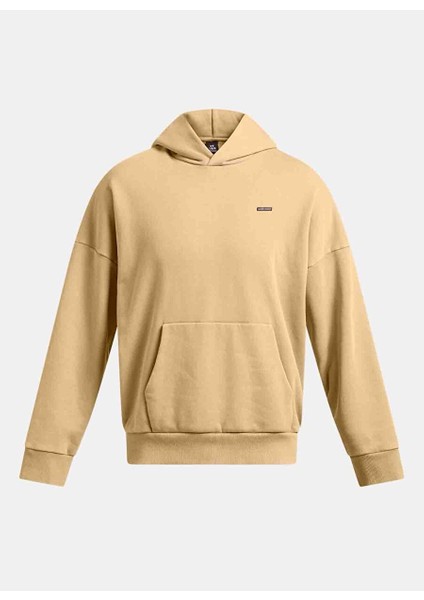 Kahve Erkek Kapüşon Normal Düz Sweatshirt 1386552-263 Ua Icon Hwt Flc Wash Os