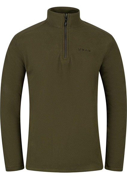 Cedric Erkek Yarım Fermuarlı Ince Polar Sweatshirt Haki