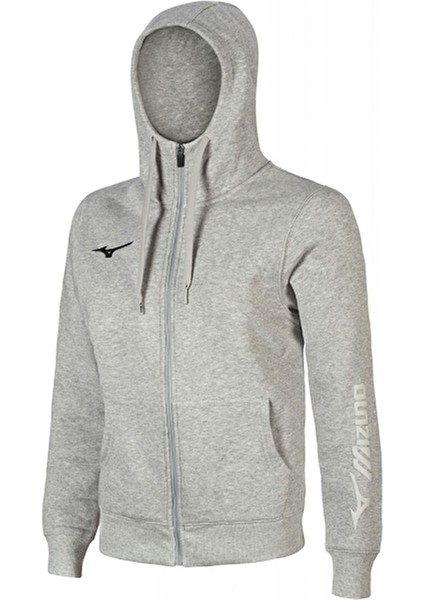 Sweat Hoodie Erkek Fermuarlı Sweatshirt Gri
