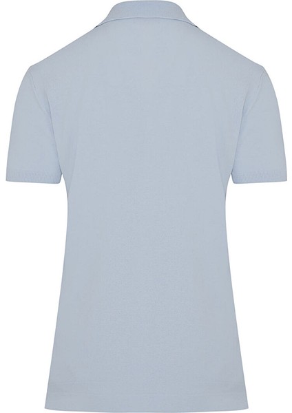 Mavi Regular Fit Düz Polo Yaka Rayon Triko Tişört