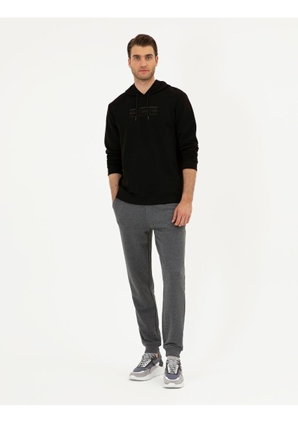 Antrasit Melanj Slim Fit Eşofman Altı