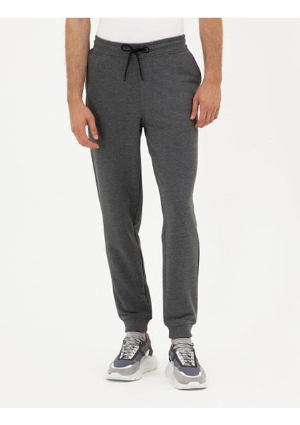 Antrasit Melanj Slim Fit Eşofman Altı
