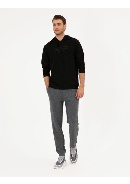 Antrasit Melanj Slim Fit Eşofman Altı