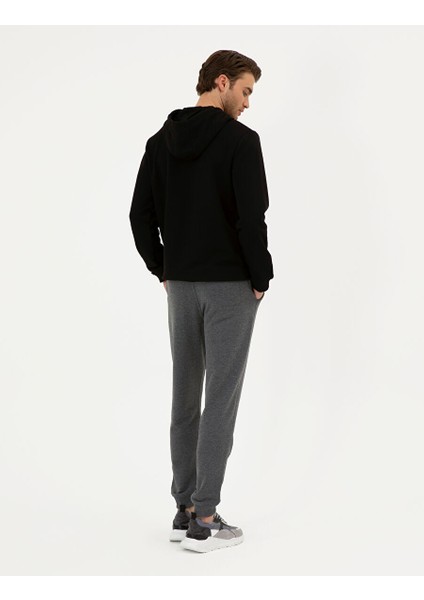 Antrasit Melanj Slim Fit Eşofman Altı