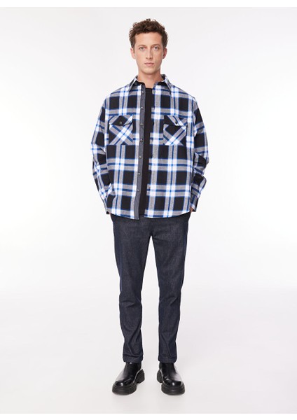 Slim Fit Gömlek Yaka Siyah Erkek Gömlek UMA23134CA modelleri