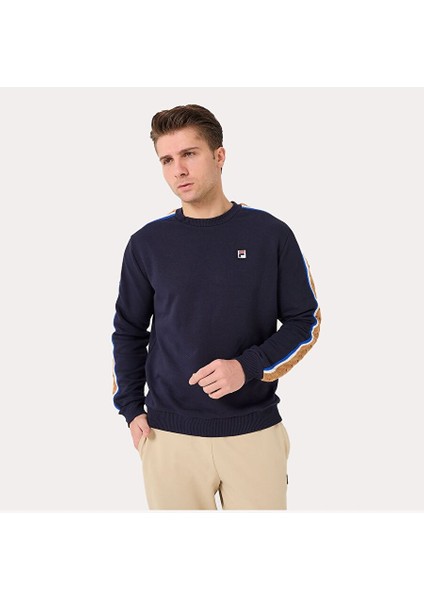 Erkek Bisiklet Yaka Sweatshirt Braid Detail TM411156