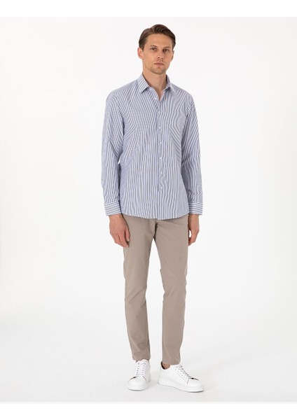 Mavi Slim Fit Uzun Kollu Gömlek