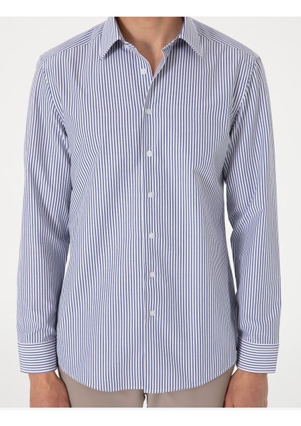 Mavi Slim Fit Uzun Kollu Gömlek