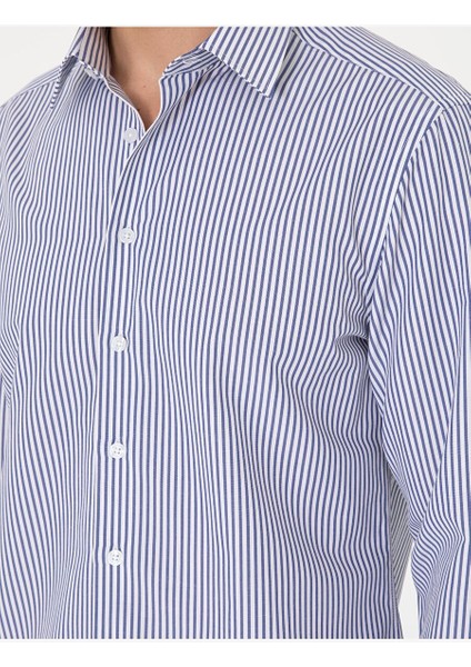 Mavi Slim Fit Uzun Kollu Gömlek
