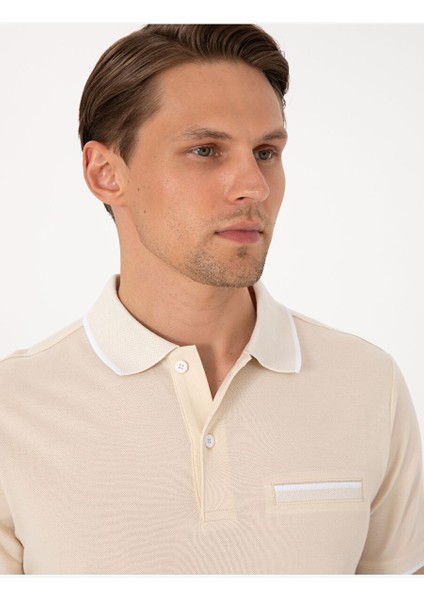 Bej Slim Fit Tişört