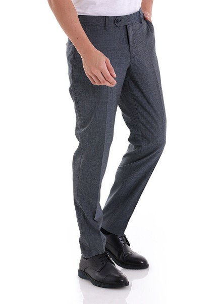 Lacivert Slim Fit Yandan Cepli Desenli Yünlü Düşük Bel Kumaş Pantolon fırsatları