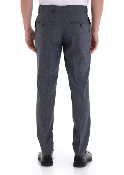 Lacivert Slim Fit Yandan Cepli Desenli Yünlü Düşük Bel Kumaş Pantolon indirimleri