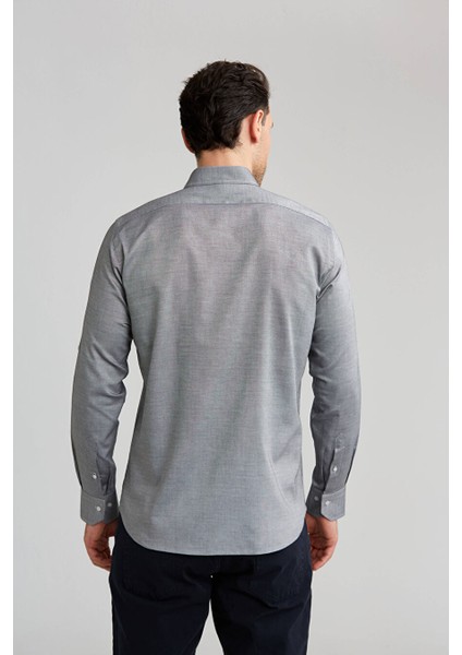 Paşa Yaka Düğmeli Regular Fit Uk Gömlek Gri GMOK3PS22400001_D55 fiyatları