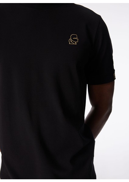 Bisiklet Yaka Siyah Erkek T-Shirt 755024542221 fırsatları