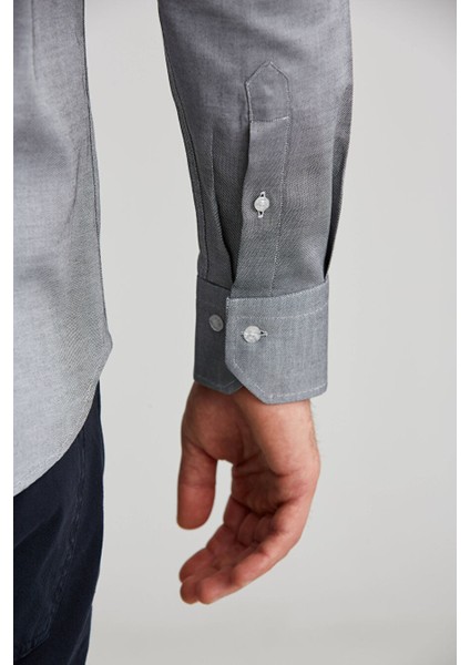 Paşa Yaka Düğmeli Regular Fit Uk Gömlek Gri GMOK3PS22400001_D55 modelleri