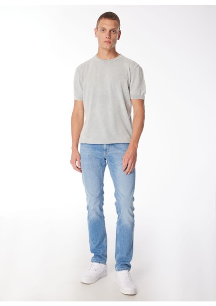 Gmg Fırenze Bisiklet Yaka Slim Fit Gri Erkek Kazak GU24MSS04001