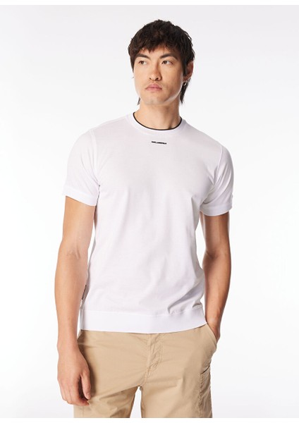 Bisiklet Yaka Beyaz Erkek T-Shirt 755002542200