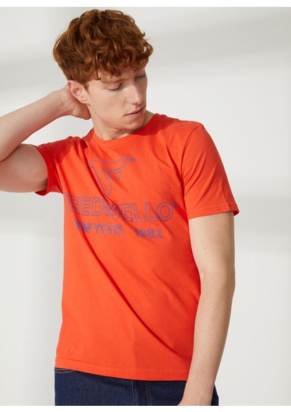 Bisiklet Yaka Turuncu Erkek T-Shirt FM23S01TGORANGE