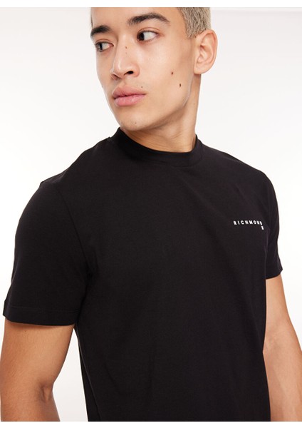 Bisiklet Yaka Siyah Erkek T-Shirt UMA23003TS