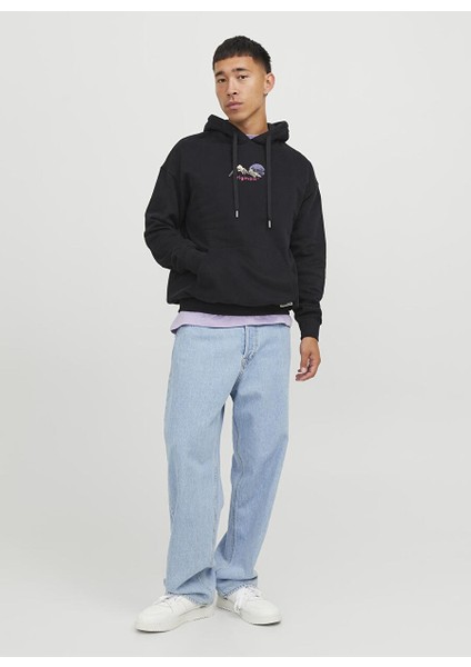 Kapüşon Yaka Siyah Erkek Sweatshırt 12242357_JORSILVERLAKE Sweat Hood