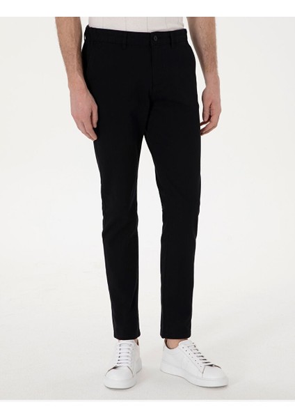 Siyah Slim Fit Beli Lastikli Kanvas Pantolon fiyatları