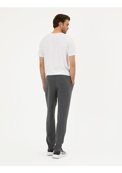 Antrasit Melanj Slim Fit Eşofman Altı