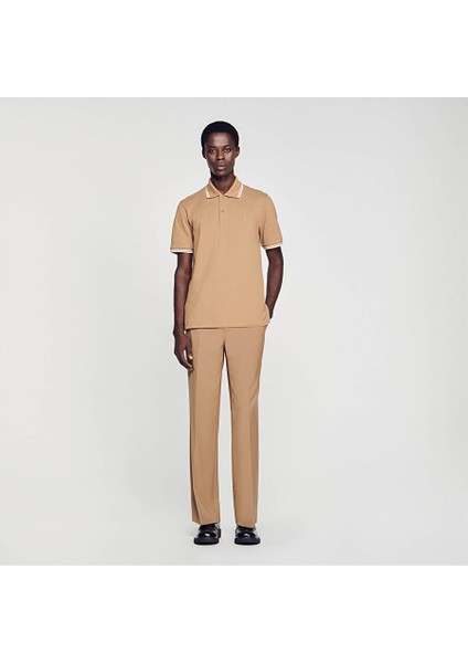 Şerit Detaylı Polo Yaka T-Shirt