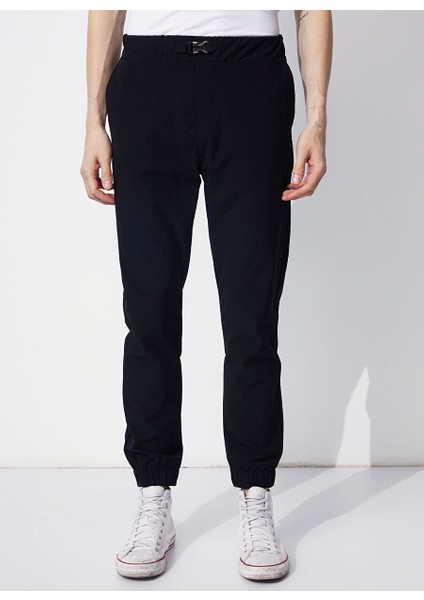 Lastikli Bel Lastikli Paça Jogger Siyah Erkek Pantolon E-Namne
