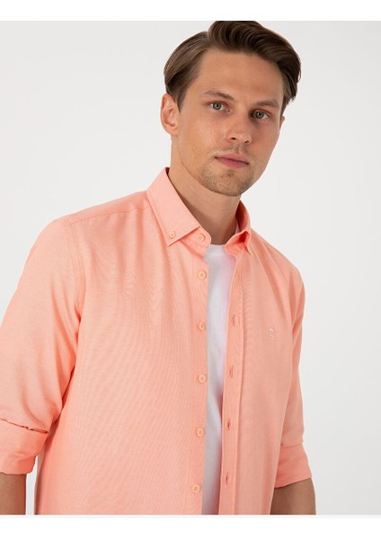 Pembe Slim Fit Uzun Kollu Gömlek