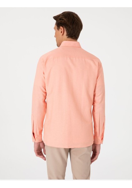 Pembe Slim Fit Uzun Kollu Gömlek